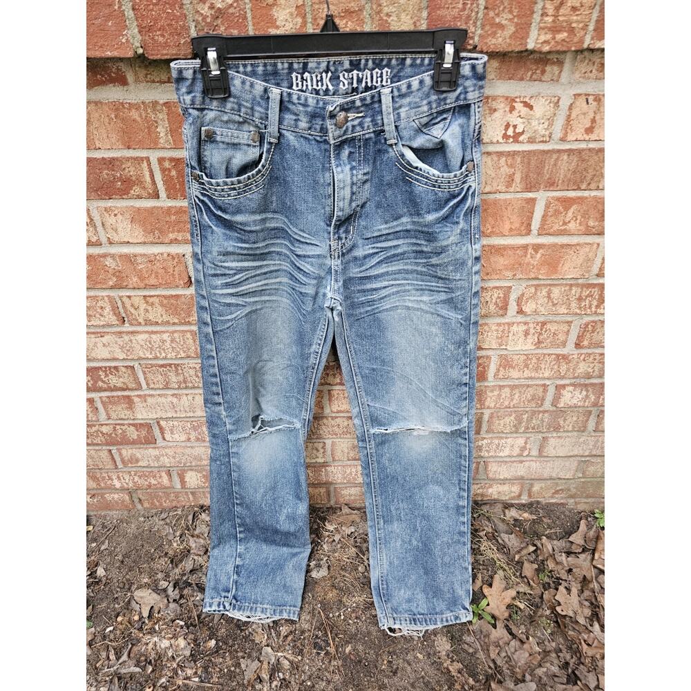Backstage Vintage Y2K Distressed Jeans 27x29 Acid Wash Skater Grunge Streetwear